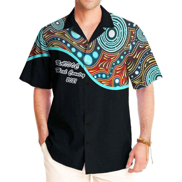 Aussie Dreamtime Australia Naidoc Week 2021 Hawaiian Shirt - Naidoc Heal Country Aboriginal Patterns (Restock) Hawaiian Shirt - View 1