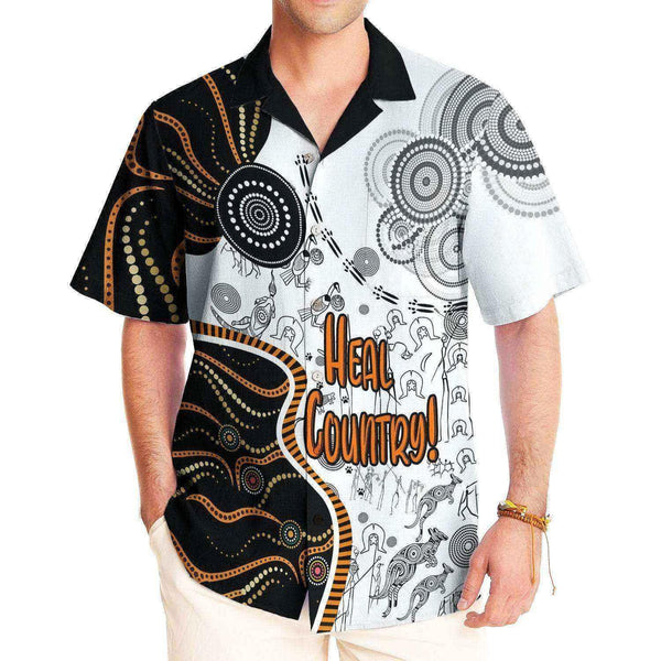 Aussie Dreamtime Australia Naidoc Week 2021 Hawaiian Shirt - Heal Country Theme With Aboriginal Culture (Restock) Hawaiian Shirt - View 1