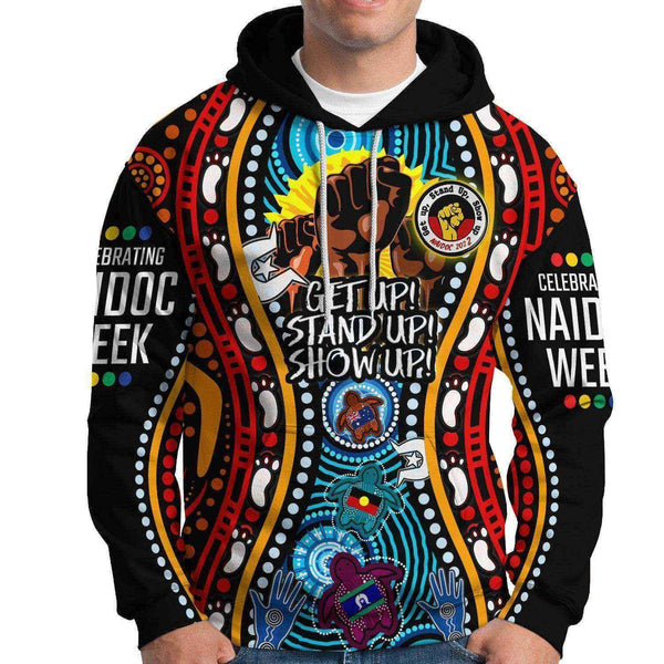 Aussie Dreamtime Australia Naidoc Week 2022 Hoodie - Get Up! Stand Up! Show Up! - View 1
