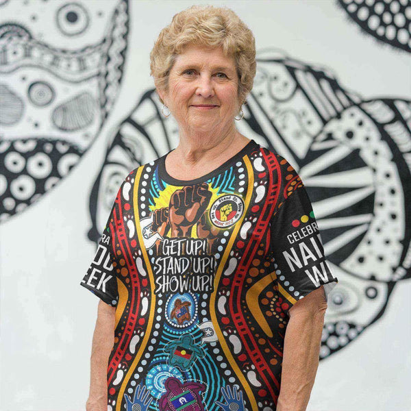 Aussie Dreamtime Australia Naidoc Week 2022 Aboriginal T-Shirt - Get Up! Stand Up! Show Up! - View 1