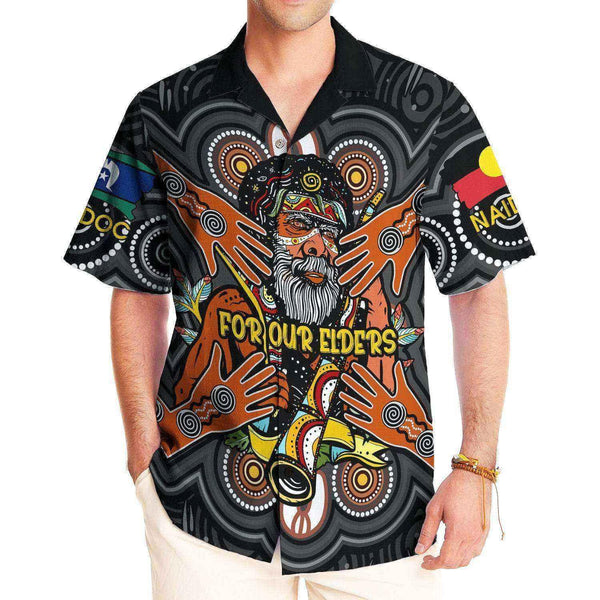 Aussie Dreamtime Australia Naidoc Week 2023 Hawaiian Shirt - For Our Elders Dot Art Painting (Restock) Hawaiian Shirt - View 1