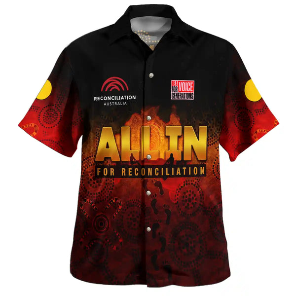 National Reconciliation Week 2026 Hawaiian Shirt - All In For Reconciliation, All In For Generations 1