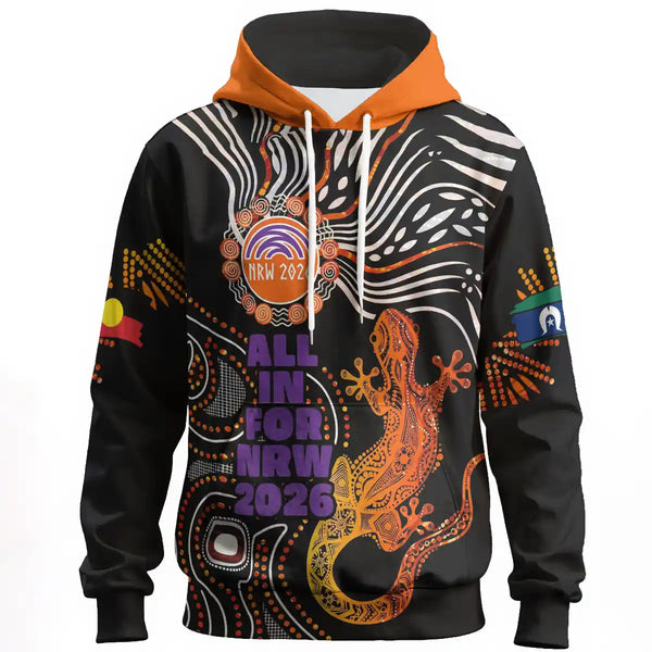 National Reconciliation Week 2026 Hoodie - All In For NRW Goanna Painting 1