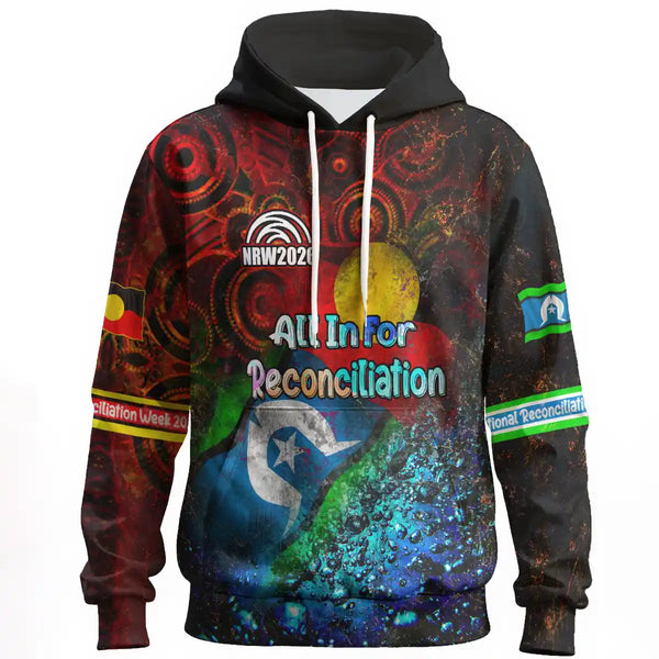National Reconciliation Week 2026 Hoodie - All In For Reconciliation Vintage Indigenous Flags 1
