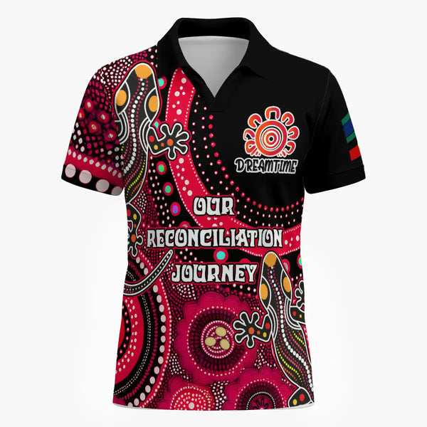 National Reconciliation Week 2026 V-Neck Polo Shirt - Our Reconciliation Journey 1