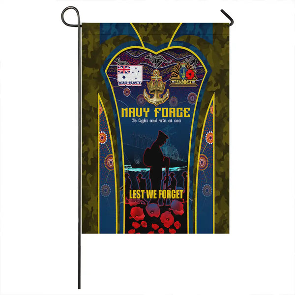 Aussie Dreamtime Australia Remembrance Day Flag - Navy Forces Remembrance Day Lest We Forget Flag - View 1