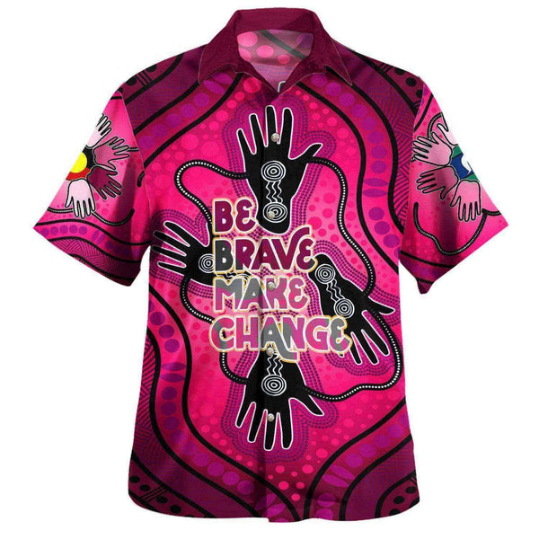 Aussie Dreamtime National Reconciliation Week 2022 Hawaiian Shirt - Be Brave. Make Change - View 3