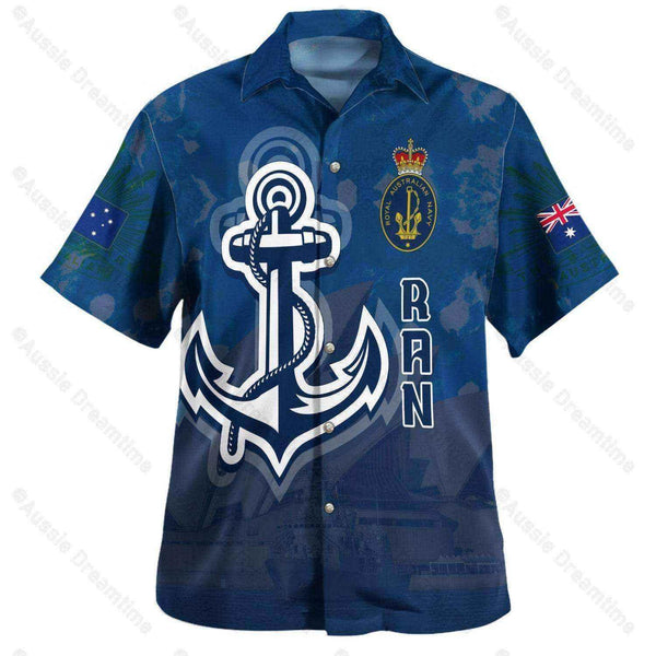 Aussie Dreamtime Australia Remembrance Day Hawaiian Shirt - Royal Australian Navy Remember - View 1