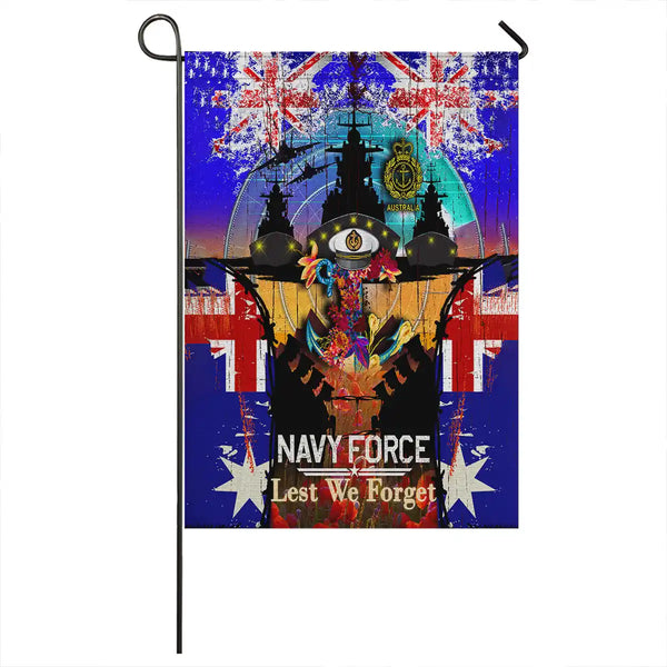 Aussie Dreamtime Australia Remembrance Day Flag - Royal Navy Forces Remembrance Spirit - View 1