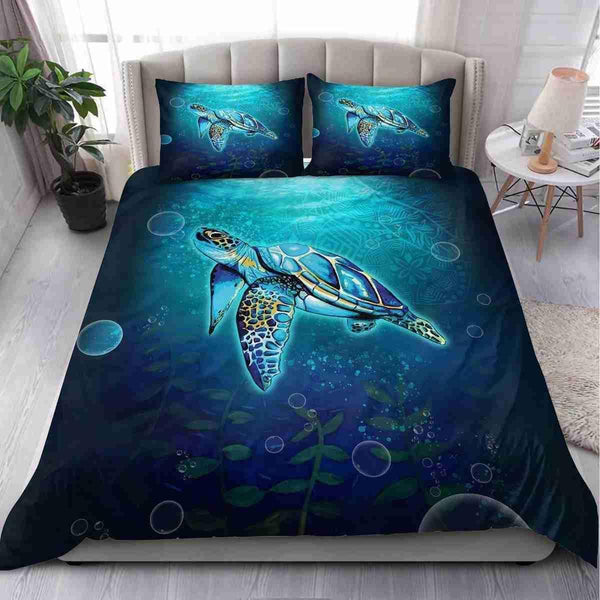 Aussie Dreamtime Australia Aboriginal Bedding Set - Turtle Dreaming in Ocean - View 1