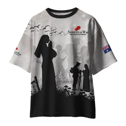 Aussie Dreamtime Australia Remembrance Day T-Shirt - Sisters Of War The Unsung Heroes - View 1