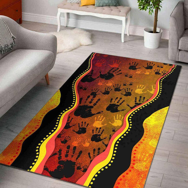 Aussie Dreamtime Aussie Dreamtime Aboriginal Rock Painting Area Rug - View 1