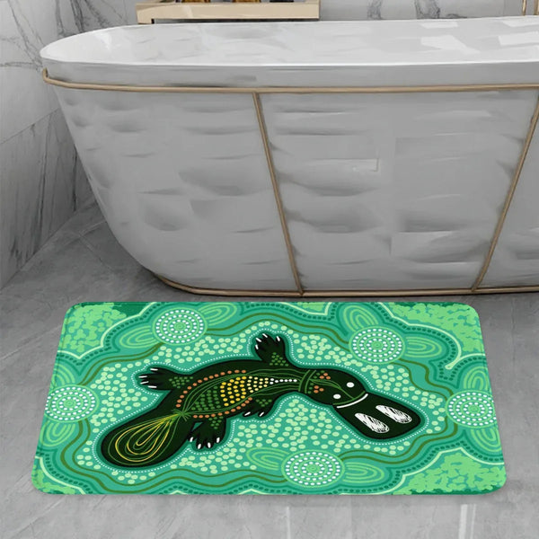 Aussie Dreamtime Aussie Dreamtime Flannel Mat - Platypus Dreaming - View 1