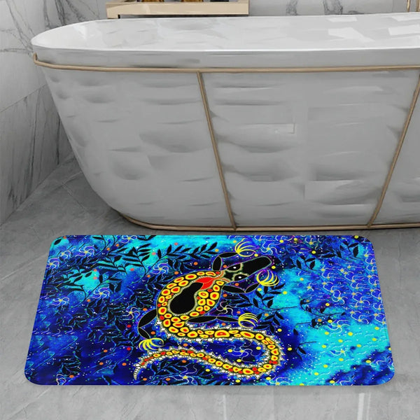 Aussie Dreamtime Aussie Dreamtime Flannel Mat - Dreamtime Crocodile Artwork - View 1